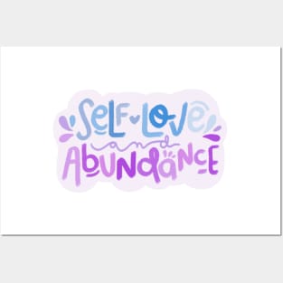 Self Love and Abundance - purple and blue Posters and Art